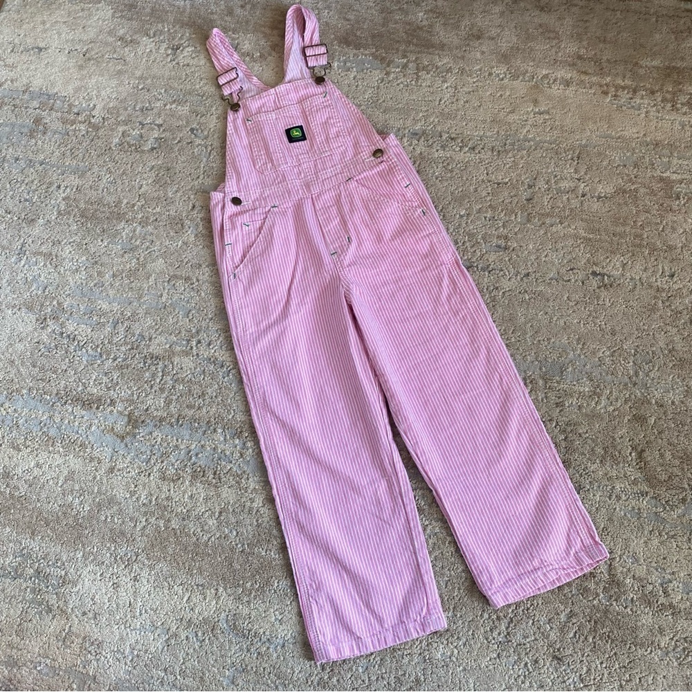 John Deere Classic Pink Railroad Striped Overalls Pinstriped 100% Cotton: 6X
